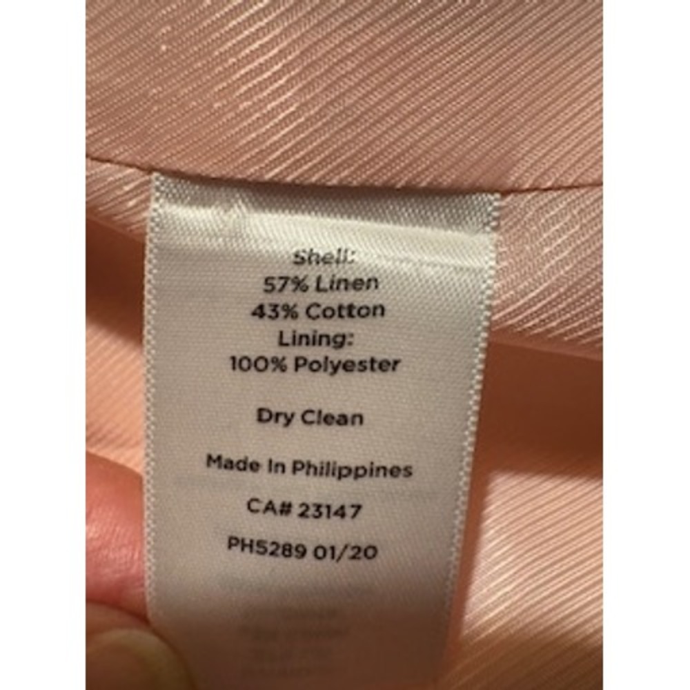 TALBOTS Blazer 16 Pink Linen Cotton Single Button Coastal Professional Jacket - Picture 8 of 8